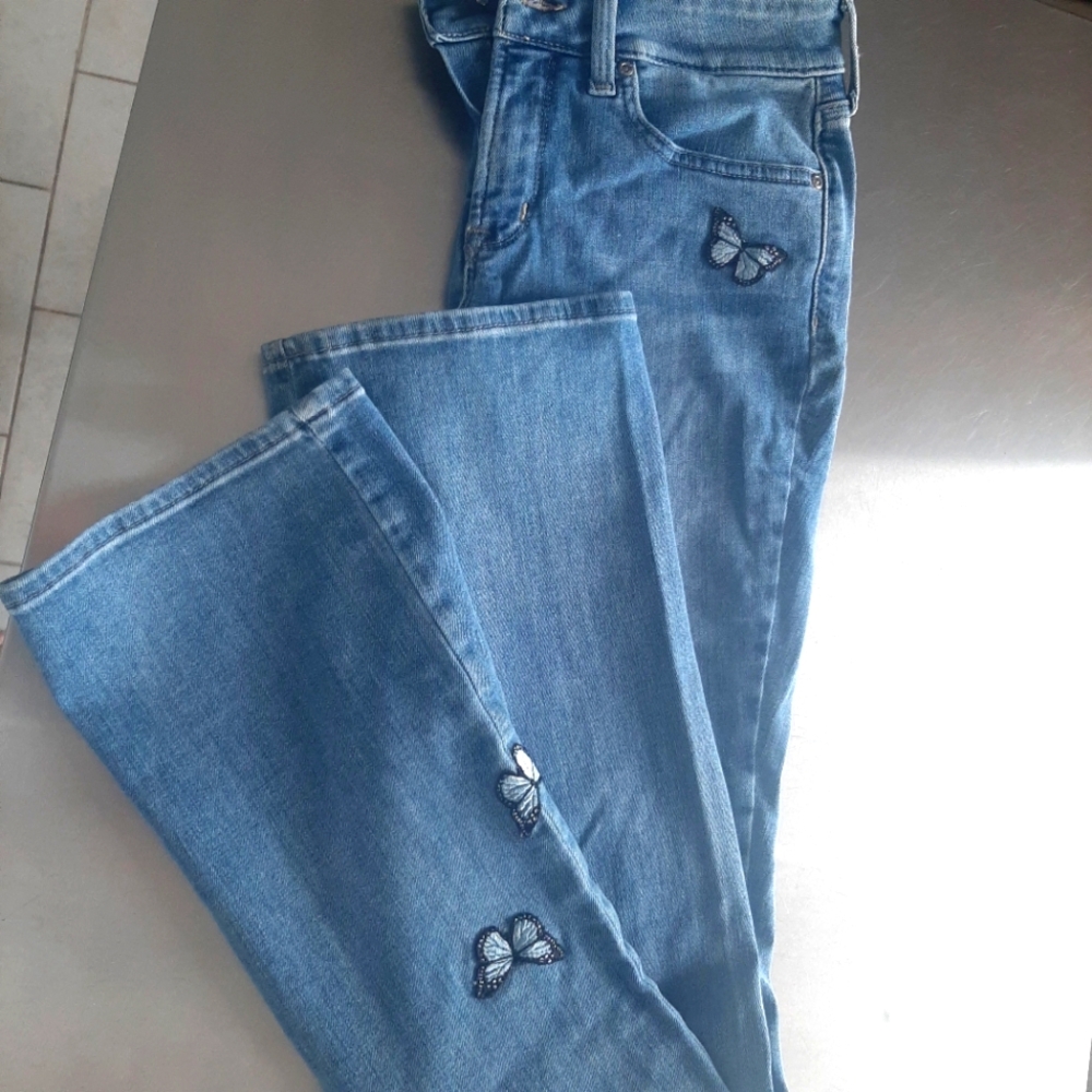 NYDI🦋Butterfly🦋Embroidery Jeans Size 4 - Picture 1 of 5